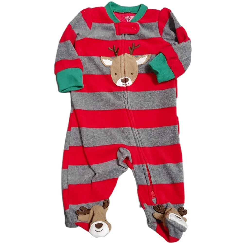 11 Piece Newborn Clothing Christmas Holiday Footie Swaddle Vest Mitten Lot